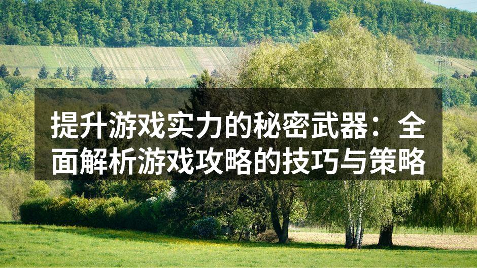 提升游戏实力的秘密武器：全面解析游戏攻略的技巧与策略
